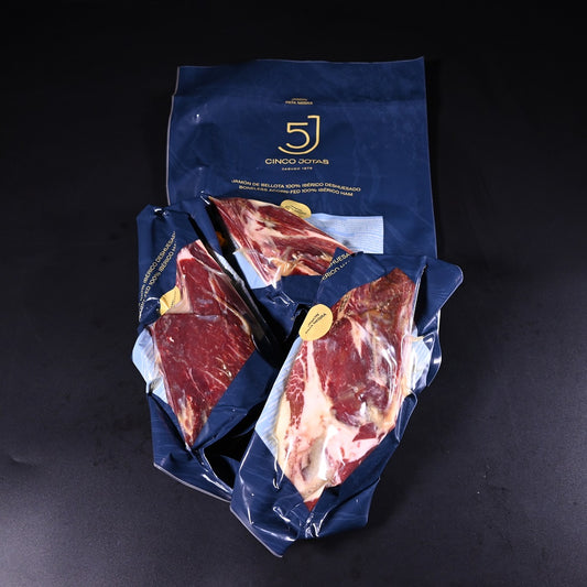 Cinco Jotas | Jamón Ibérico Bellota | Pata Negra | Rohschinken | ohne Bein | 3 Teile | ES | ca. 3 - 4 kg