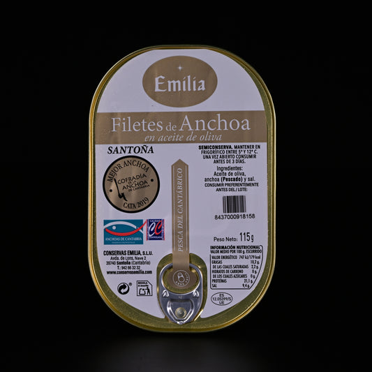 Filets d'anchois | à l'huile d'olive | 115 grammes