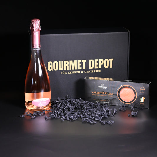 Geschenkset - Prosecco Rosé Brut | Valentia Lachsrückenfilet 250 g