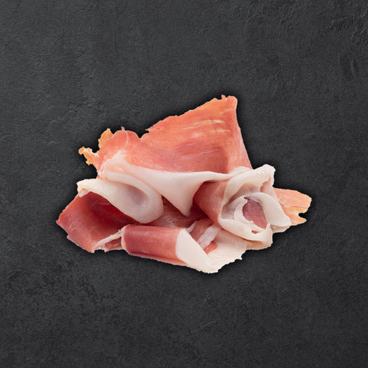 Rohschinken vom Wollschwein | 24 Monate gereift | Stück ohne Knochen | das Fleisch | Schweiz | ca. 400 - 600g